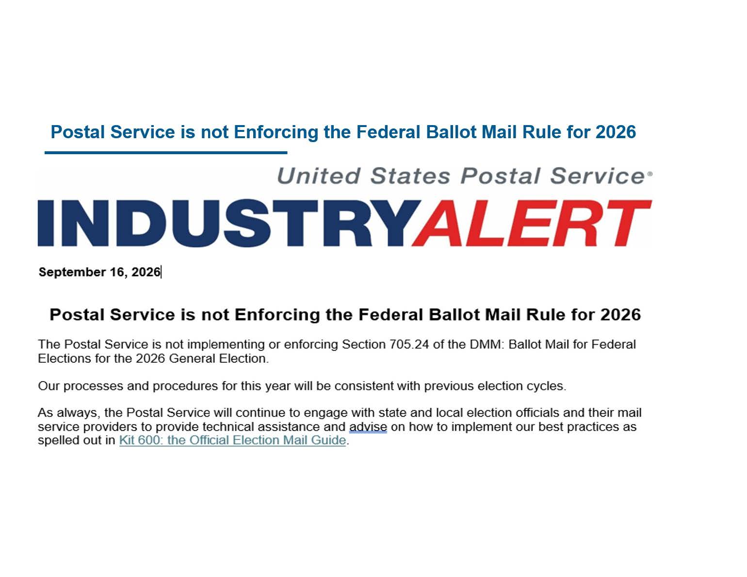 USPS Delivery Notice Ballots 2026 image